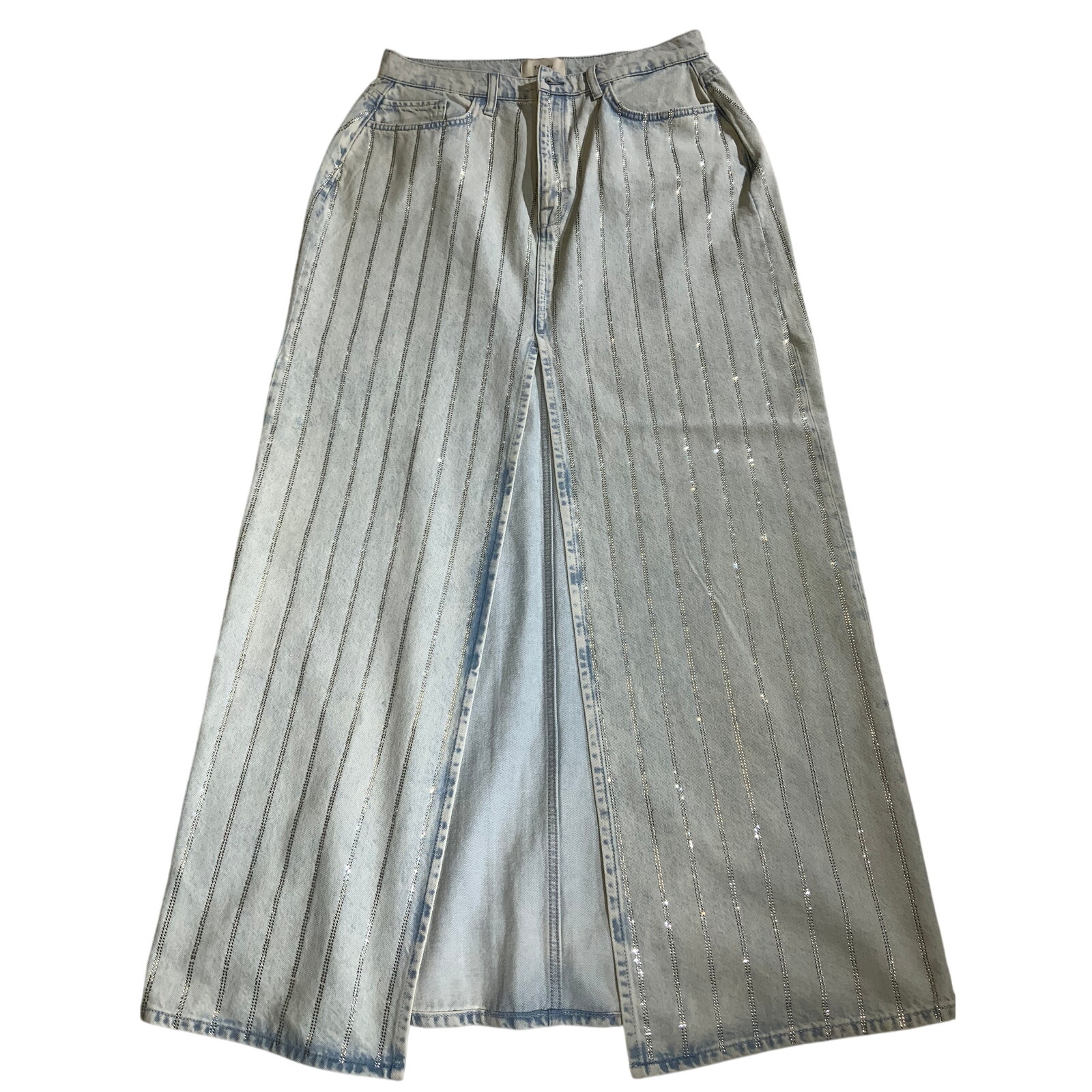 Triarchy Women's Blue Ms. Sofiane High-Rise Slit Denim Skirt - Size 31 - Nwt